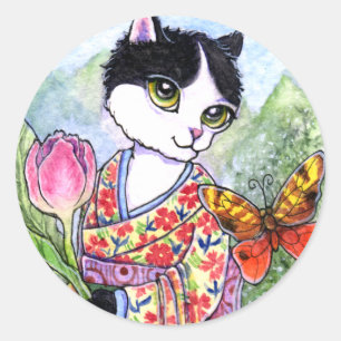 Stickers Cat Geisha Fairy Fantasy by Ann Howard