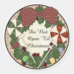 Stickers Christmas Gift Tag-Do Not open until..