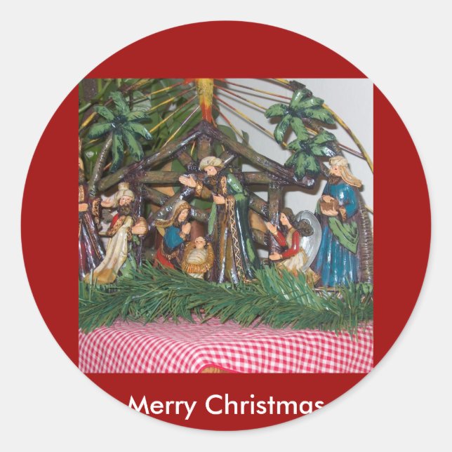 Stickers/Christmas/Nativity Classic Round Sticker (Front)