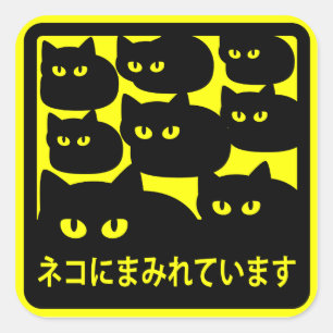 Stickers "Covered with Cats" Yellow
