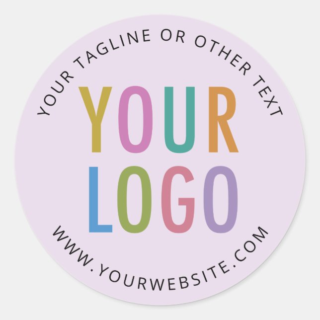 Stickers Custom Business Logo Printed Lilac Purple (Front)