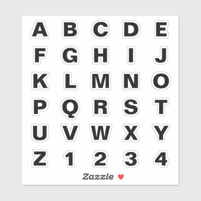 Stickers Cut Out Vinyl Alphabet Black (Sheet)
