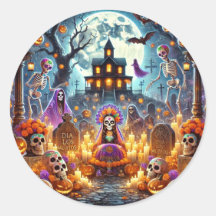 Stickers designe Halloween day of the dead