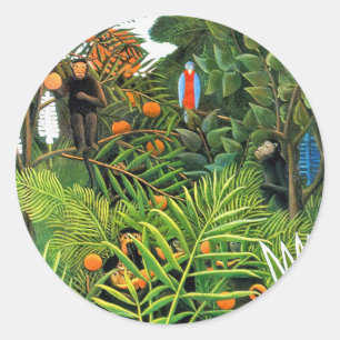 Stickers: Exotic Landscape (Paysage Exotique) Classic Round Sticker