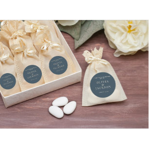 Stickers For Wedding Candy Cookies Bag Dark Blue