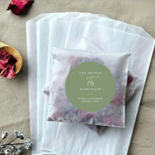 Stickers For Wedding Petal Toss Bag Dark Green