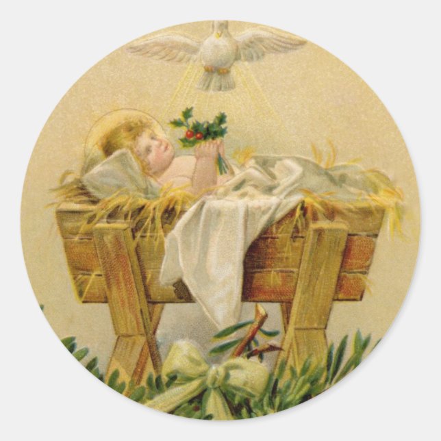 Stickers: Gift of Christmas Classic Round Sticker (Front)