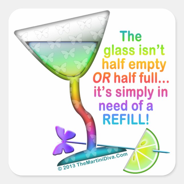 STICKERS - GLASS HALF FULL (Front)