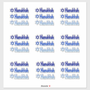 Stickers Hanukkah Blue Custom-Cut Vinyl