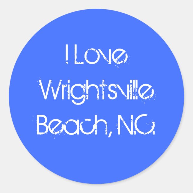 Stickers(I love wrightsville beach,nc) Classic Round Sticker (Front)
