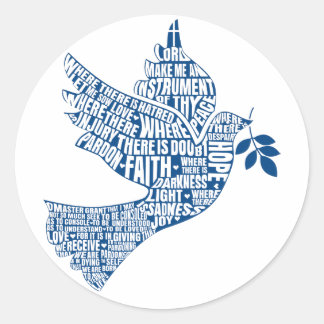 Stickers: Instruments of Peace (St. Francis) Classic Round Sticker