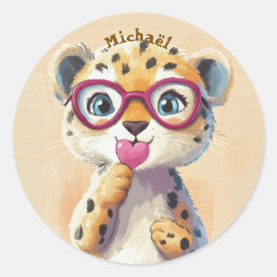 Stickers Leopard Valentine's Day Kids School