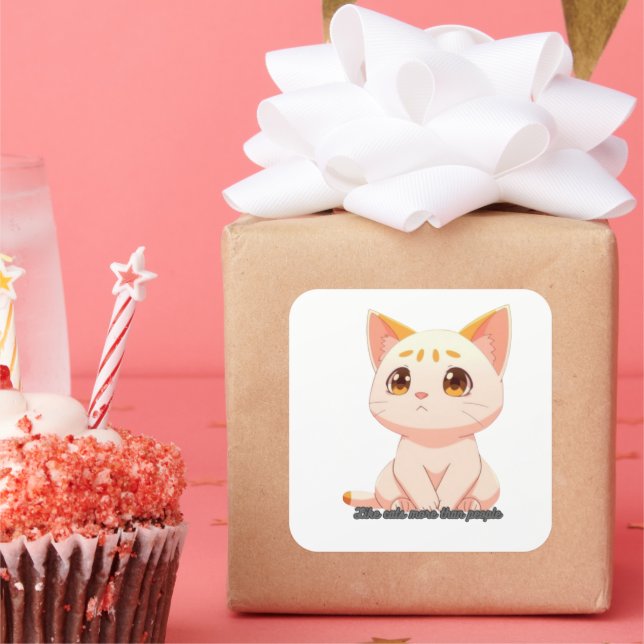 stickers- Like cats more than people Square Sticker (Party)