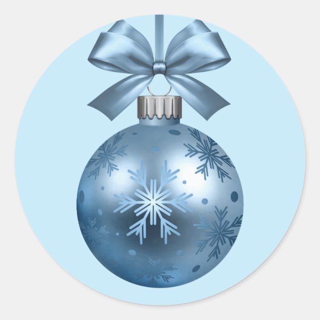 Stickers - Marine Blue Snowflake Ornament (Front)