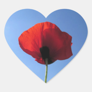 Stickers - Memorial Day Red Poppy Blue Sky