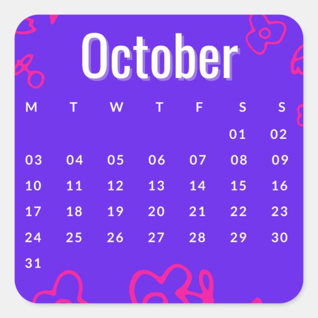 Stickers Month of the Year - October (S'C) (Front)