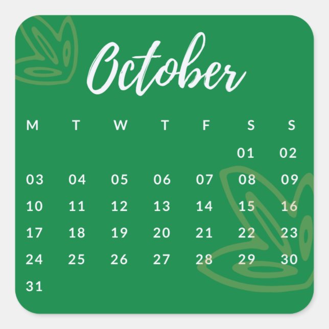 Stickers Month of the Year - October (S'G) *2022 (Front)