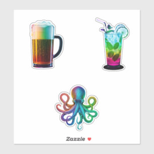 stickers neon rainbow