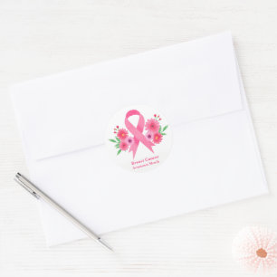 Stickers-Pink Ribbon Classic Round Sticker