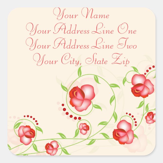 Stickers - Red Ombre Roses (Front)