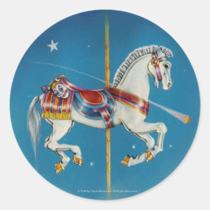 Stickers - Red, White and Blue Carousel Horse