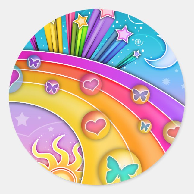 Stickers - Retro Sixties Pop Art Sky (Front)