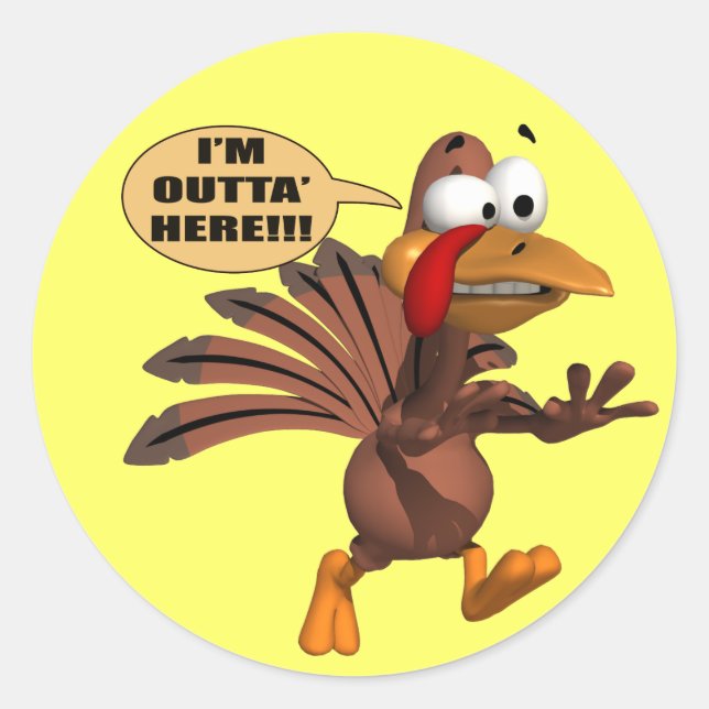Stickers - Running For Cover Turkey (Front)