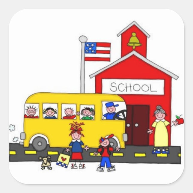 Stickers/School Square Sticker (Front)