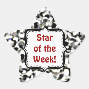 Stickers -Silver faux glitter Student Star of Week