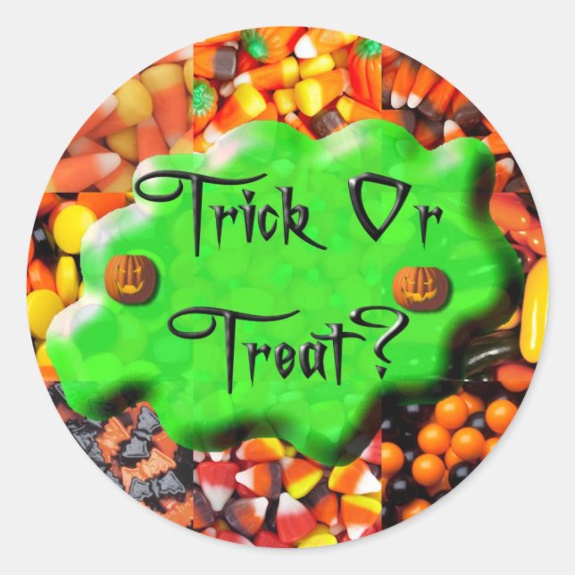 Stickers - Slimy Trick Treat on Candies (Front)