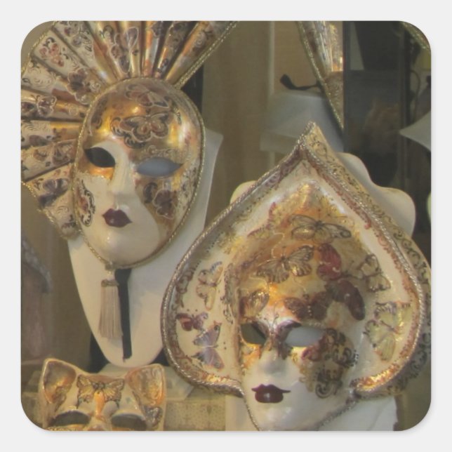 Stickers--Venetian Masks Square Sticker (Front)