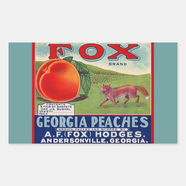 Stickers Vintage Advertising Fox Georgia Peaches (Front)