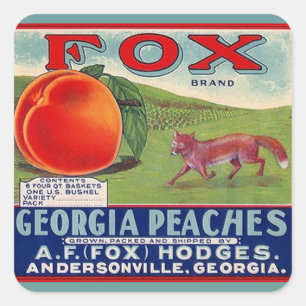 Stickers Vintage Advertising Fox Georgia Peaches