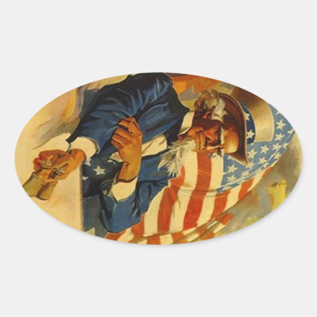 Stickers Vintage Uncle Sam USA Travel Luggage (Front)