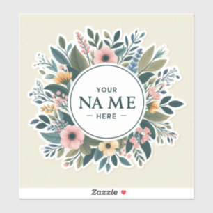 stickers with personalised text such as names or v
