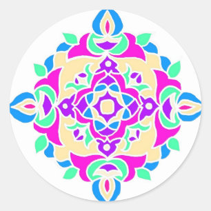 Stickers with Rangoli Pattern