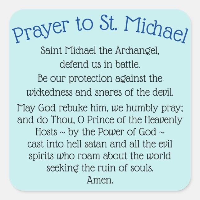 Stickers with Saint Michael the Archangel Prayer  (Front)