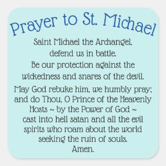 Stickers with Saint Michael the Archangel Prayer