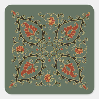 Stickers with velvet green Uzbek design