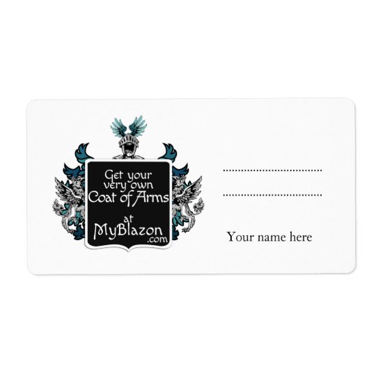 Stickers with your very own coat of arms shipping label