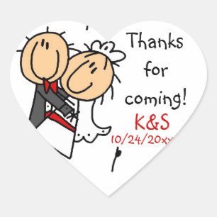 Stickfigure Wedding Favour Stickers