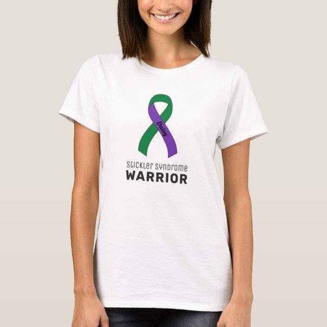 Stickler Syndrome Ribbon White T-Shirt (Front)