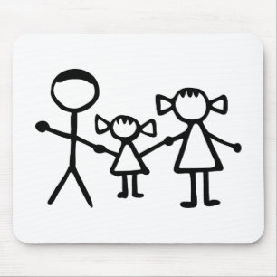 Stickman family mouse mat