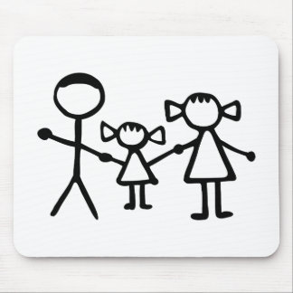 Stickman family mouse mat