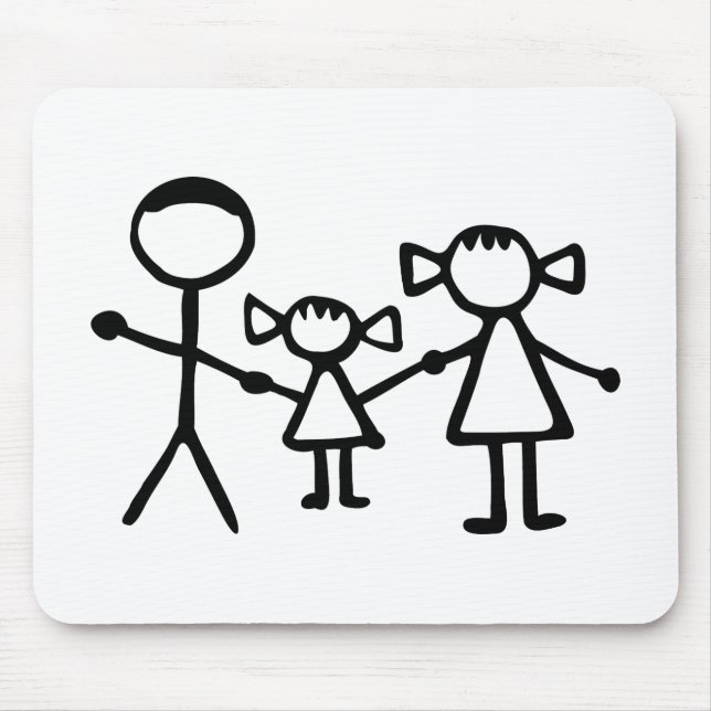 Stickman family mouse mat (Front)