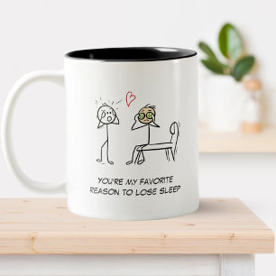 Stickman Humour Quote Facial Funny Valentines Day Two-Tone Coffee Mug