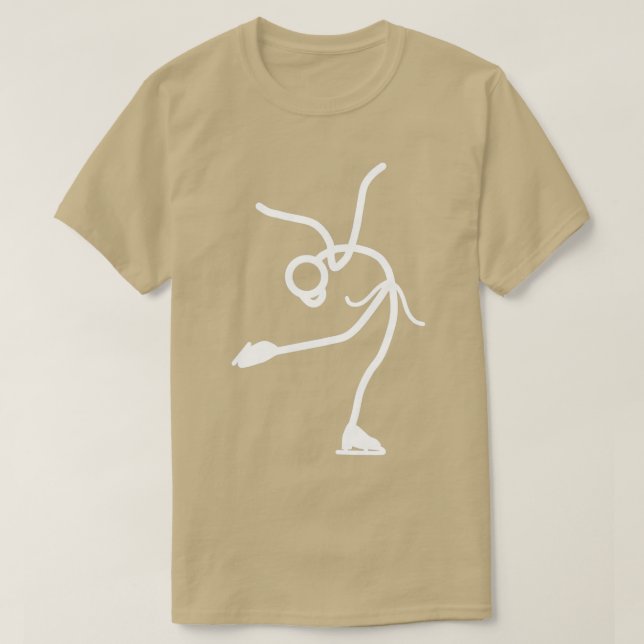 Stickman Ice Skating T-Shirt (Design Front)