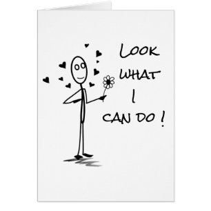 Stickman "Look what I can do" romantic card