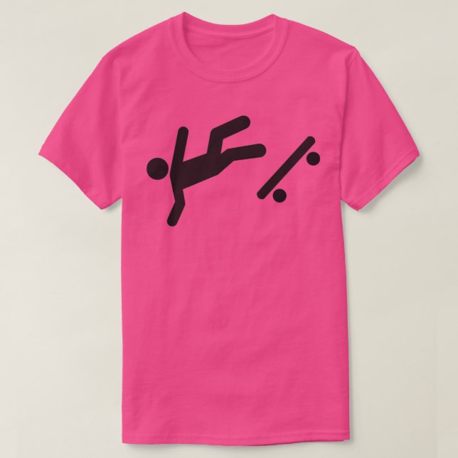 Stickman Skateboard Fall T-Shirt (Design Front)