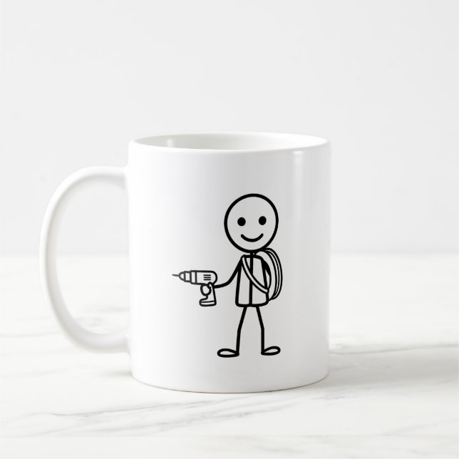 Stickmen At Work - The Electrician Coffee Mug (Left)